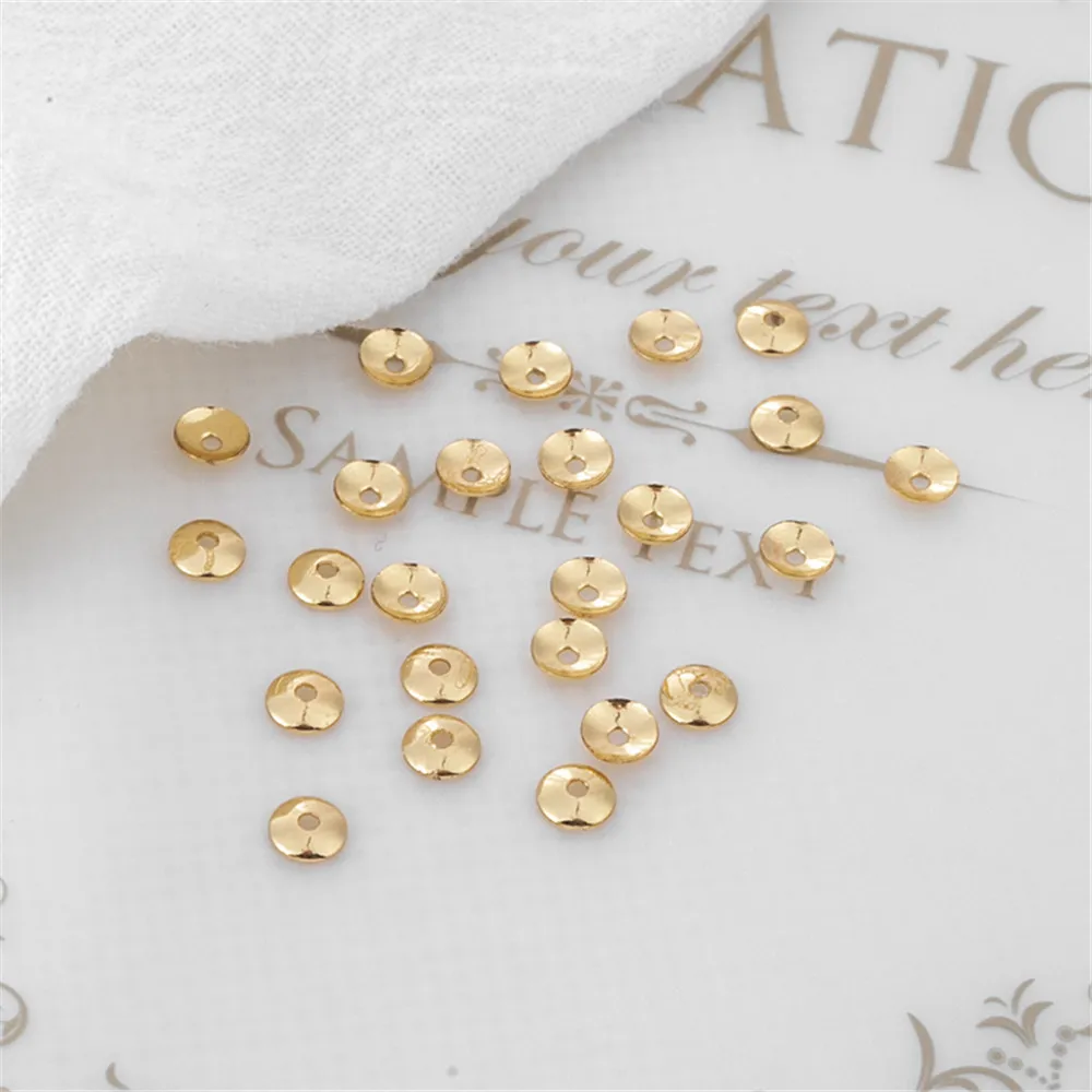 

14K color-preserving gold bead accessories Flower holder series smooth surface diameter 4mm flower holder DIY accessories 100pcs