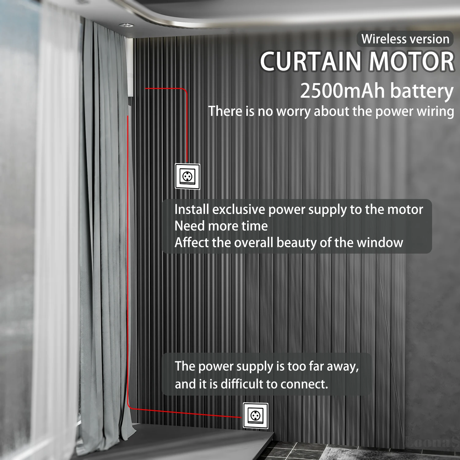 Версия с аккумулятором Tuya Zigbee Smart Curtain Motor Автоматическая система Рельсовый