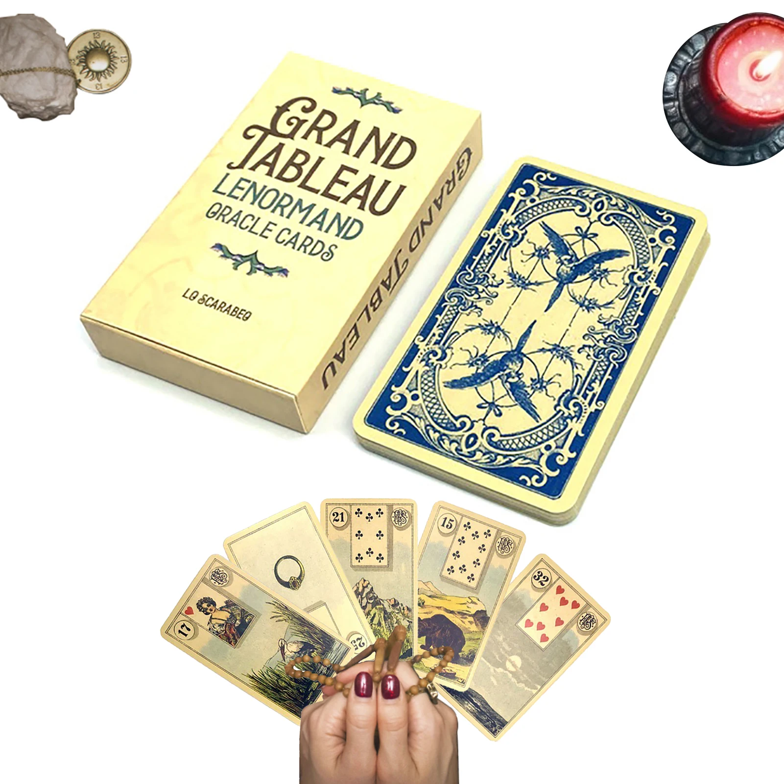 

Grand Tableau Lenormand Oracle Card Occult Tarot Card With Paper Instruction Manual English Version Divination Fate Board Games