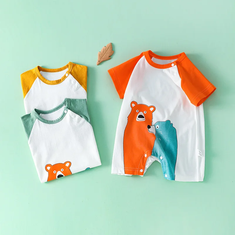 

2022 summer new cotton baby onesie cartoon cute newborn romper