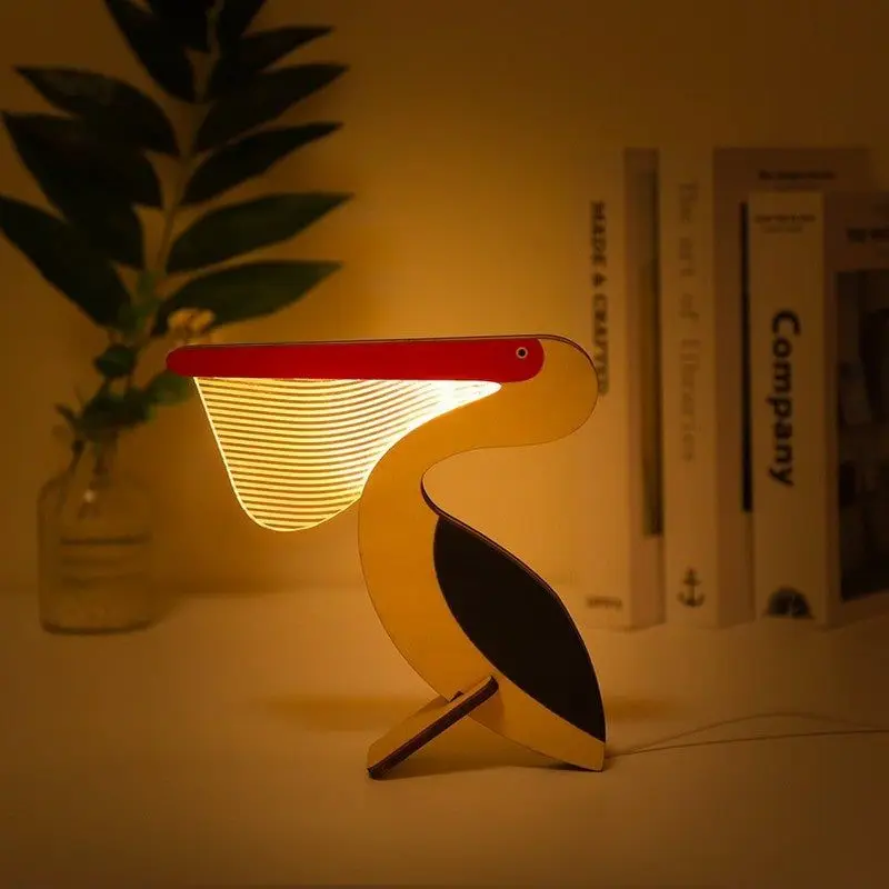 

Pelican 3D Night Light Touch Table Desk Lamp Color Changing Optical Illusion Lights for Holiday Creative Animal Decorative Light