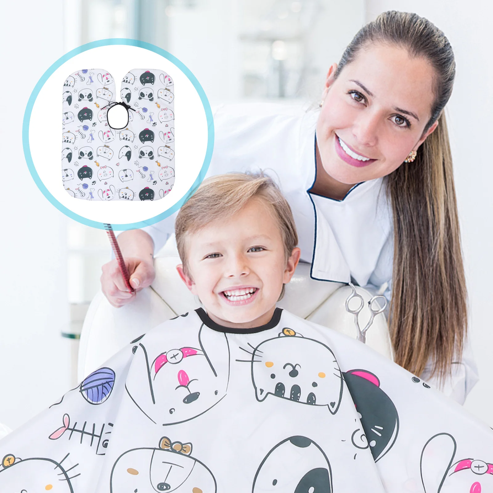 

Cartoon Kids Waterproof Salon Barber Cape Haircut Hairdresser Styling Apron