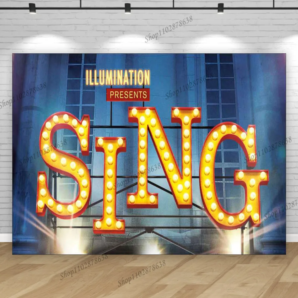 Sing Movie Backdrop Banner Supplies Children Kid Birthday Party Decorations Background Photography Sound Animal Decor Post (art.: 3920cb5ce1a5d) - 3920cb5ce1a5d