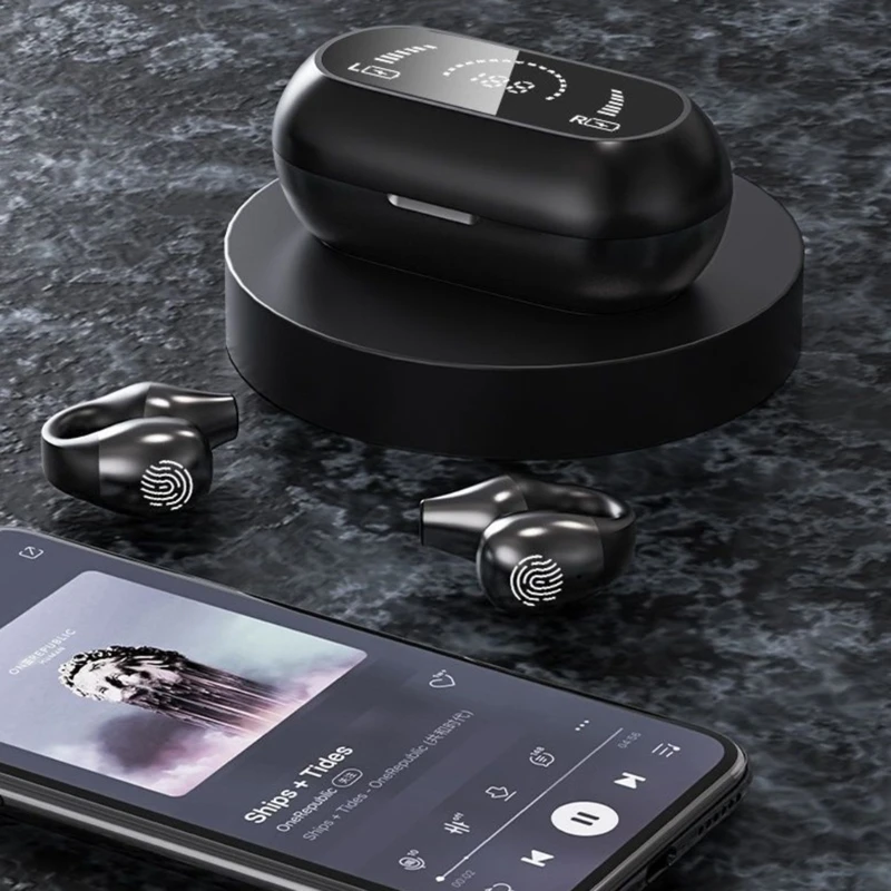 

Беспроводные наушники S03, стереонаушники, Bluetooth-совместимые наушники 5,2 с зарядным устройством светодиодный светодиодным дисплеем, водонеп...