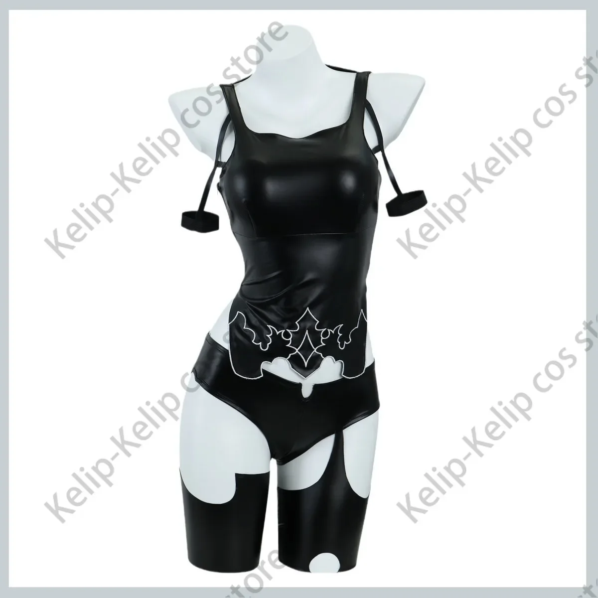 Аниме-игра NieR:Automata YoRHa Type A No 2 Косплей Костюм A2 Парик Черные топы из искусственной