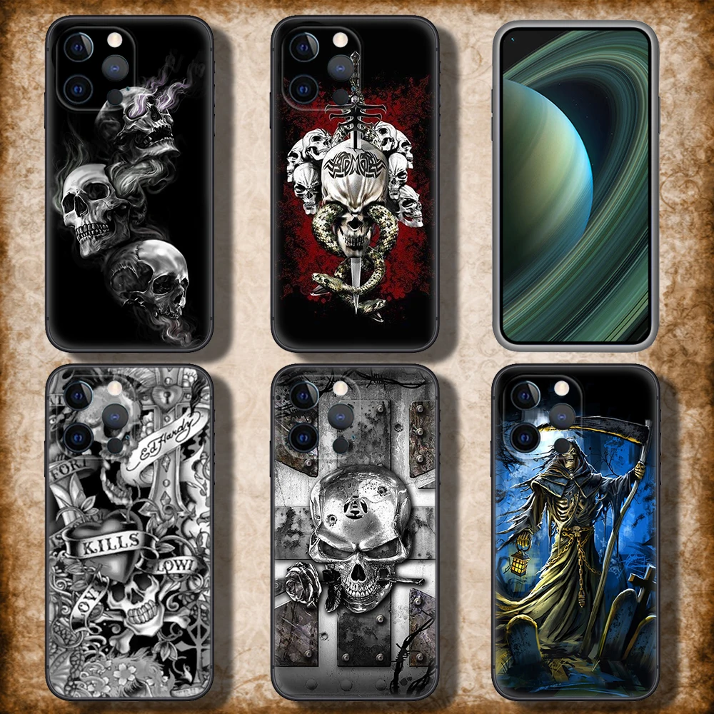 Мягкий чехол 2C Grim Reaper Skull Skeleton для Xiaomi Mi A1 A2 A3 9T Pro Poco F1 F2 F3 GT M2 M3 M4 M5 C40 X2 X3 NFC X4 pro