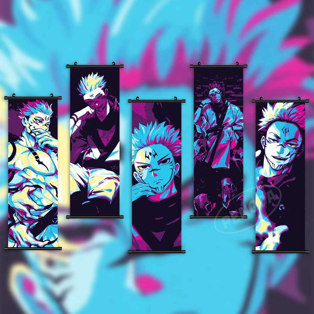 

Украшение для дома, висячий постер годзо Сатору, Itadori Yuji, холст, аниме, настенное искусство, художественная живопись, вывеска для гостиной