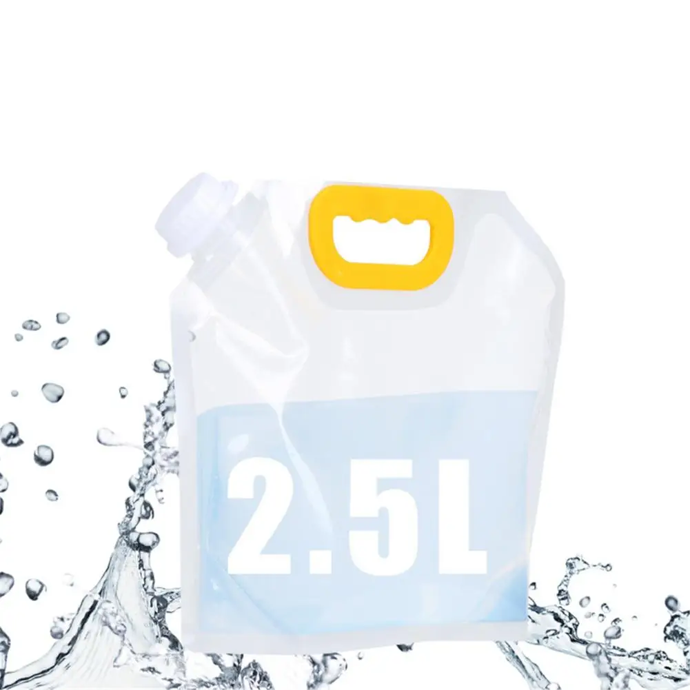 

[ Ready Stock ] 2.5l Outdoor Portable Water Bag Reusable Foldable Transparent Large Capacity Water Canister With Handle