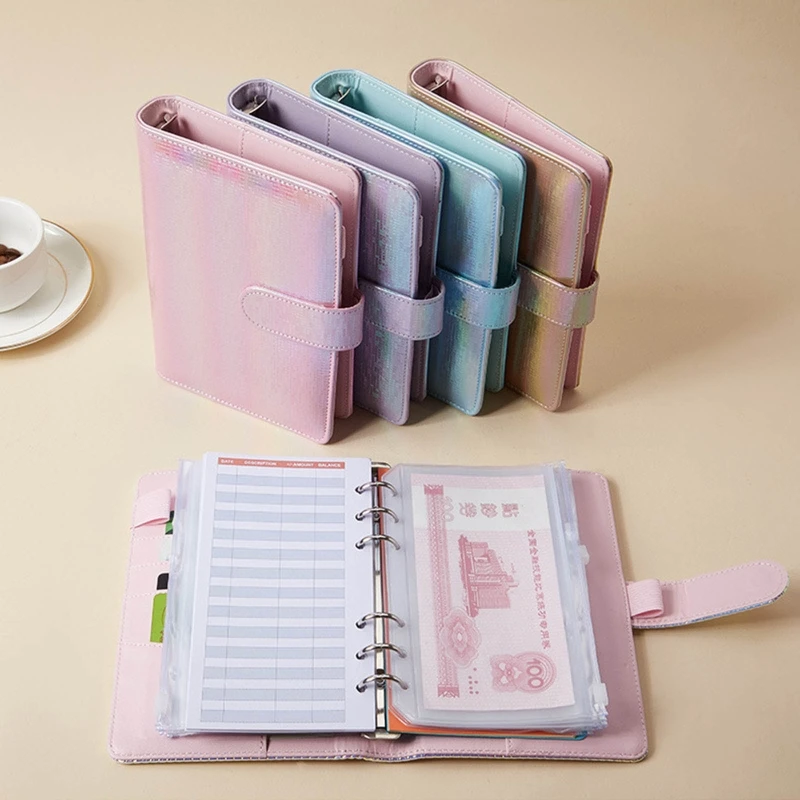 

D0UA A6 Leather Notepad Set Binder Budget Planner Kit Portable Journal Notebook Refillable for Women Men Budgeting Journaling