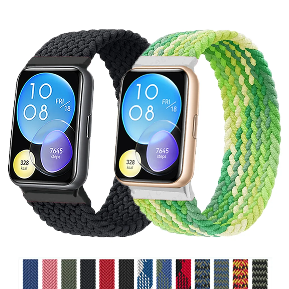 

Band for Huawei Watch Fit 2 Strap replacement belt wrist Accessories Nylon braided solo loop bracelet Correa Huawei fit2 band