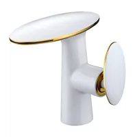 White Brass Basin Faucets Bathroom Waterfall Handle Single Faucet Cold and Hot Water Vessel Sink Mixer Tap Crane Black/Chrome