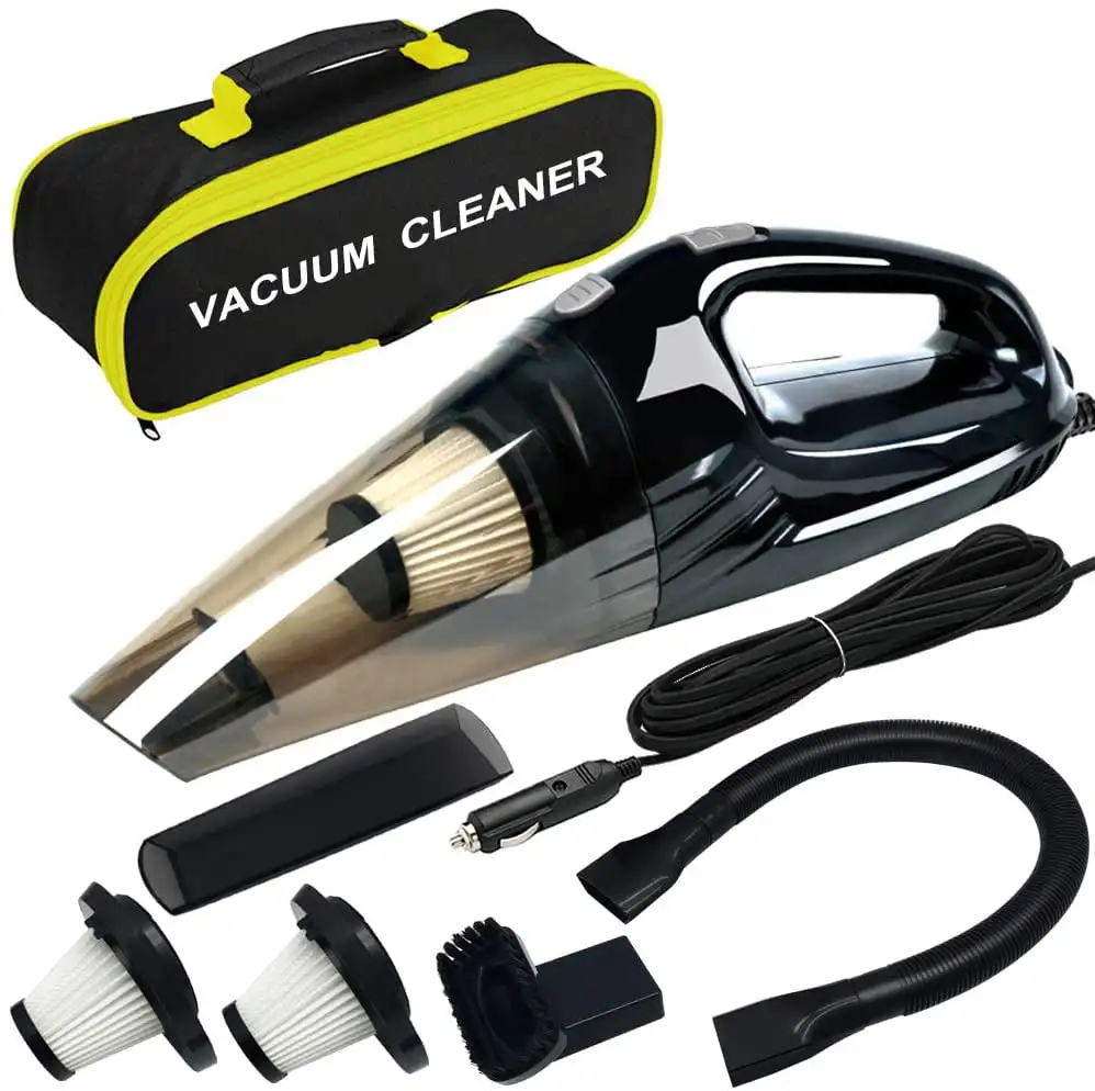 

[Upgraded] Car Vacuum Cleaner, High Power DC12-Volt Wet&Dry Handheld Auto Vacuum Cleaner with 16.4FT(5M) Power Cord, 2 Filters,