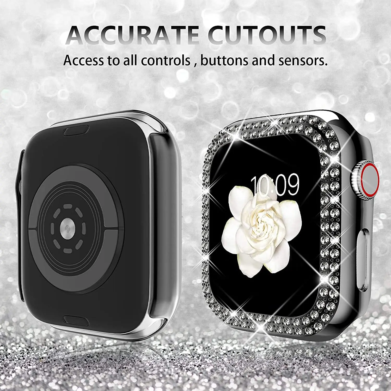 Чехол защитный Алмазный для Apple Watch Series 7 41 мм 45 аксессуары iWatch 6 SE 5 4 3 38 42 40 44 |