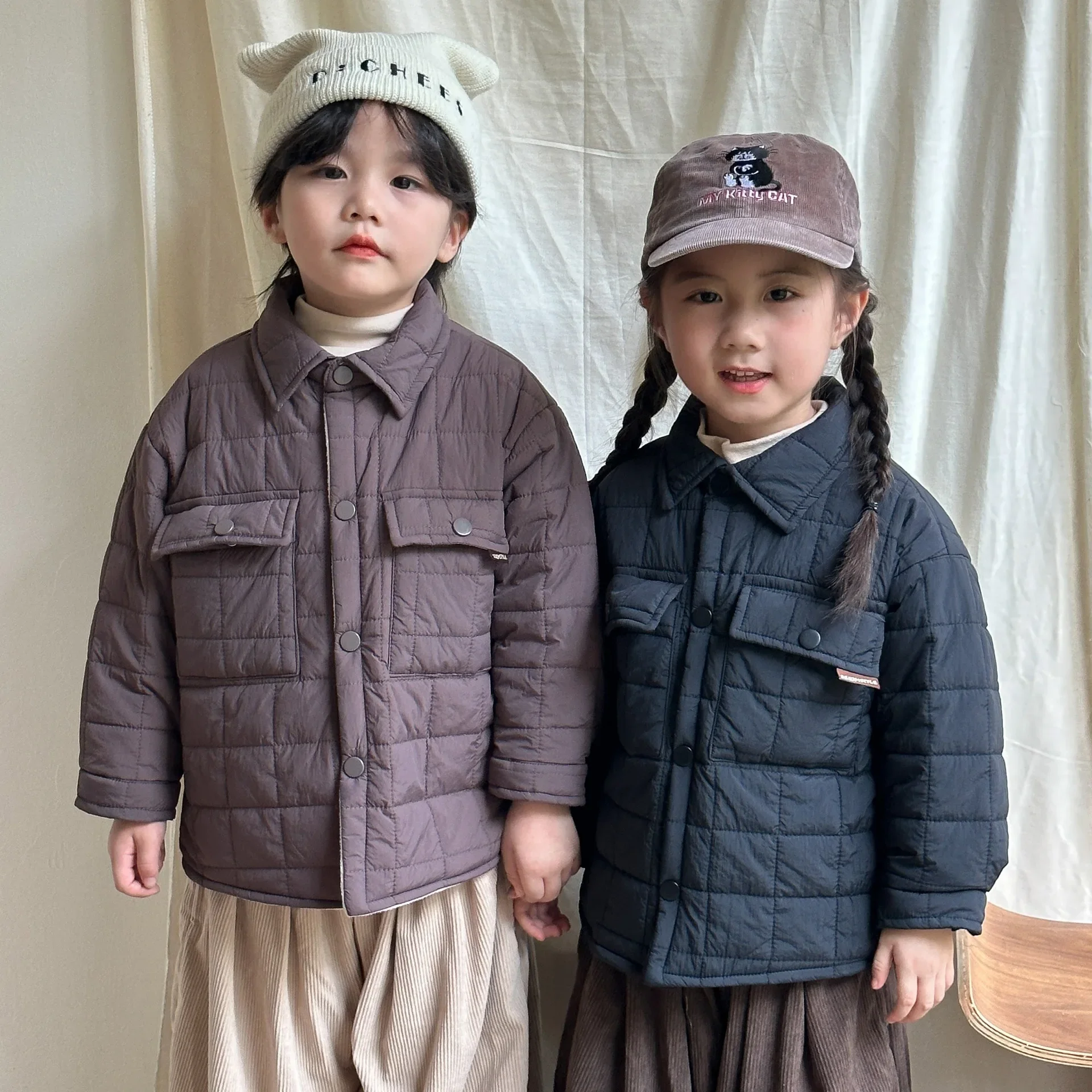 Одежда на хлопковой подкладке для девочек и мальчиков осень-зима 2024 новинка