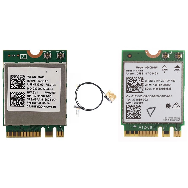 

Сетевая карта RTL8822BE 802.11AC 2,4G/5 ГГц Bluetooth 4,1 с Wi-Fi картой M.2 2030 Мбит/с 2,4G/5 ГГц 802.11Ac Bluetooth 5,0
