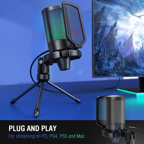 FIFINE RGB USB игровой микрофон