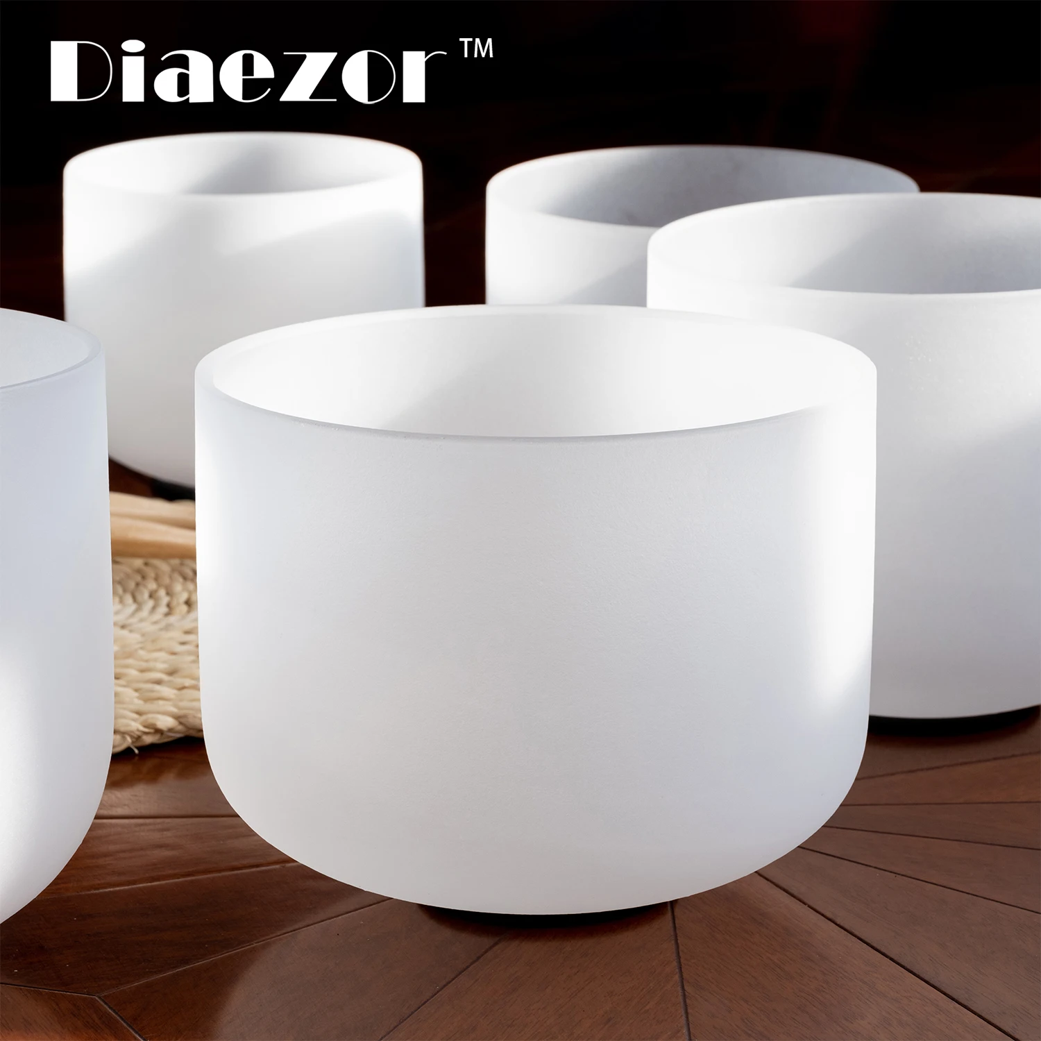 Diaezor 6-12 дюймов 7 шт. белый матовый кварц кристалл поющая чаша чакра для звукового