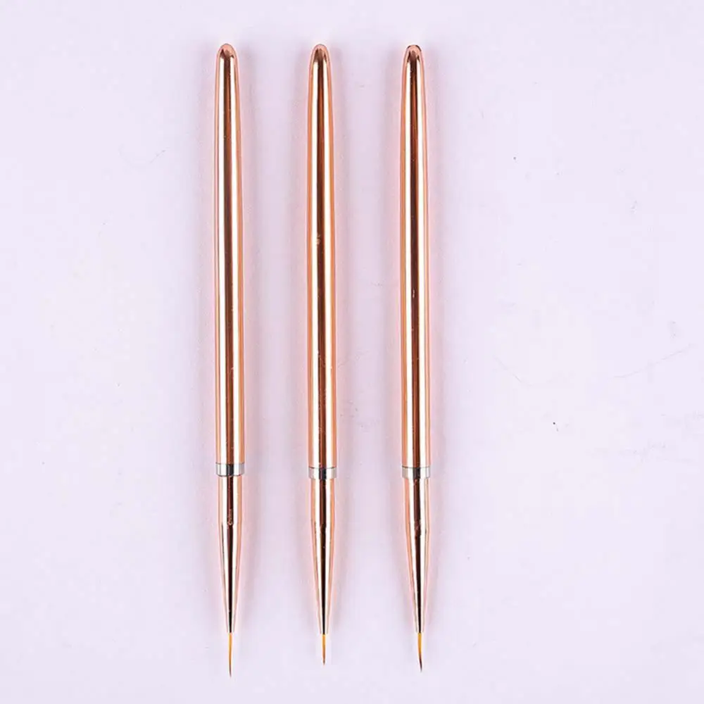 

7/9/11mm Nail Brush Rose Gold French Stripe Line Painting DIY Drawing Flower Pen Gel UV Polish Marble Handle Manicure Tools