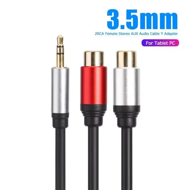 

Male to 2RCA Female Jack Stereo AUX Audio Cable Y Adapter for iPhone MP3 Tablet Computer Speaker PC