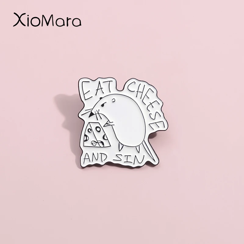 Эмалированные броши &quotМышь и сыр&quot