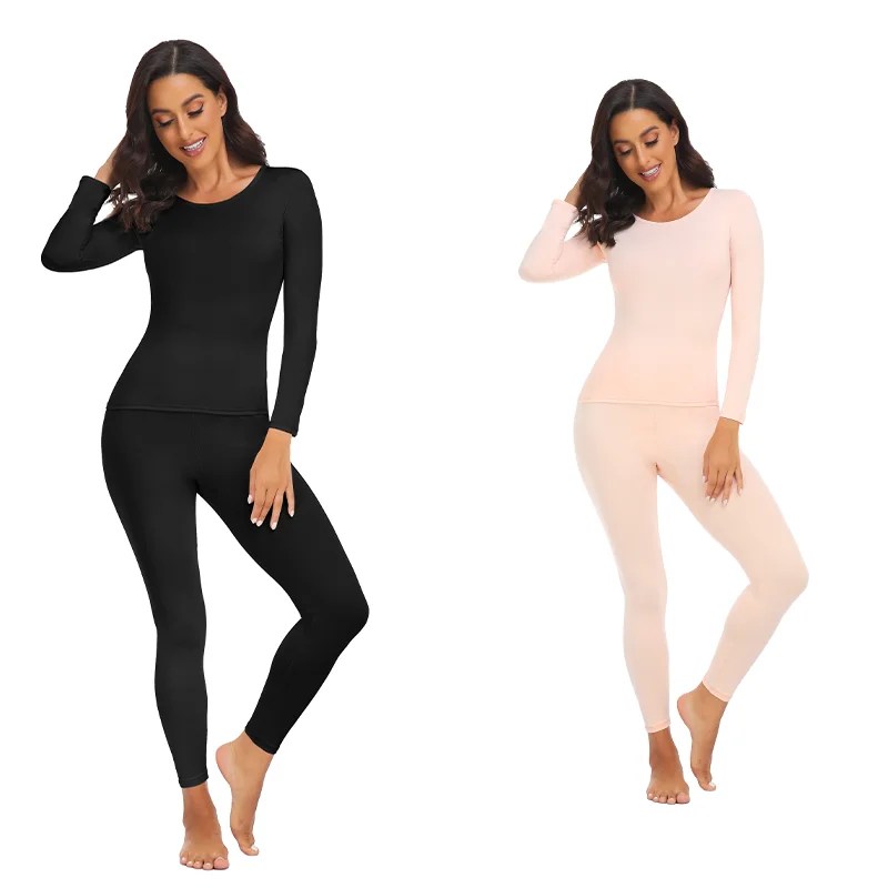 Women Autumn Winter Thermal Underwear Suits MISS MOLY Solid Full Sleeve Tops And Long Pant Shaper Seamless Warmth Underwear Sets