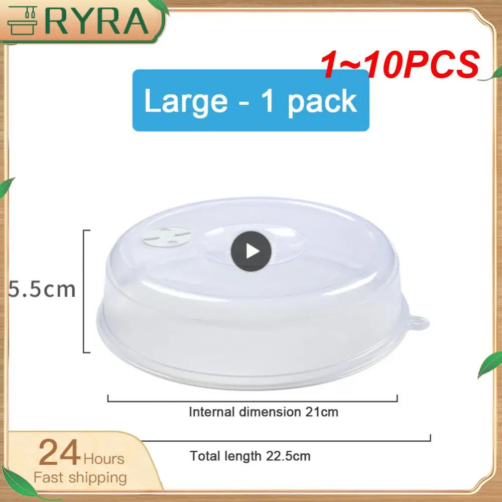 

1~10PCS Instock Transparent round plastic bowl lid food lid microwave oil lid heating sealing lid food preservation lid kitchen