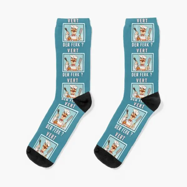 

Vert Der Ferk Swedish Chef Crew Socks Funny Black Breathable Mens Girls Short Pattern Ladies Cute Cotton Winter Best Sports