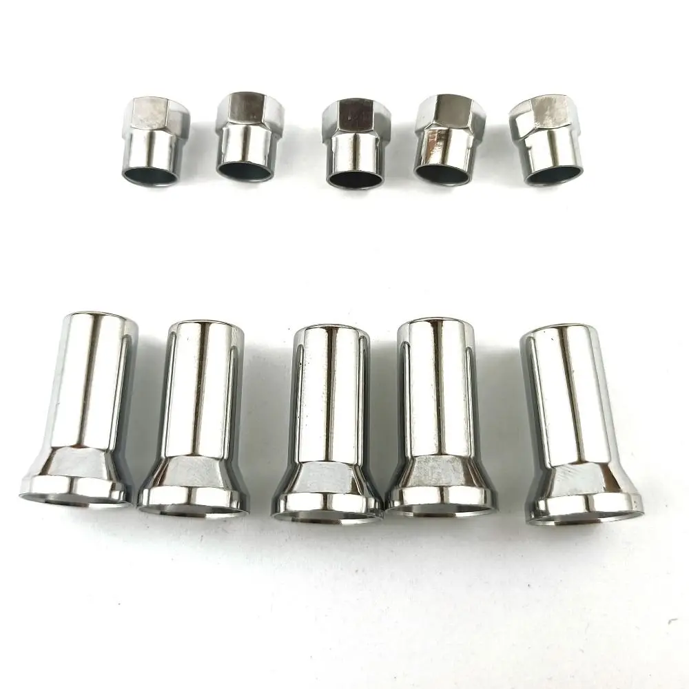 

10 шт. TR413/TR414 шток клапана шины автомобильные аксессуары хромированный Левый Правый передний и задний клапан шины колеса шестигранные колпачки