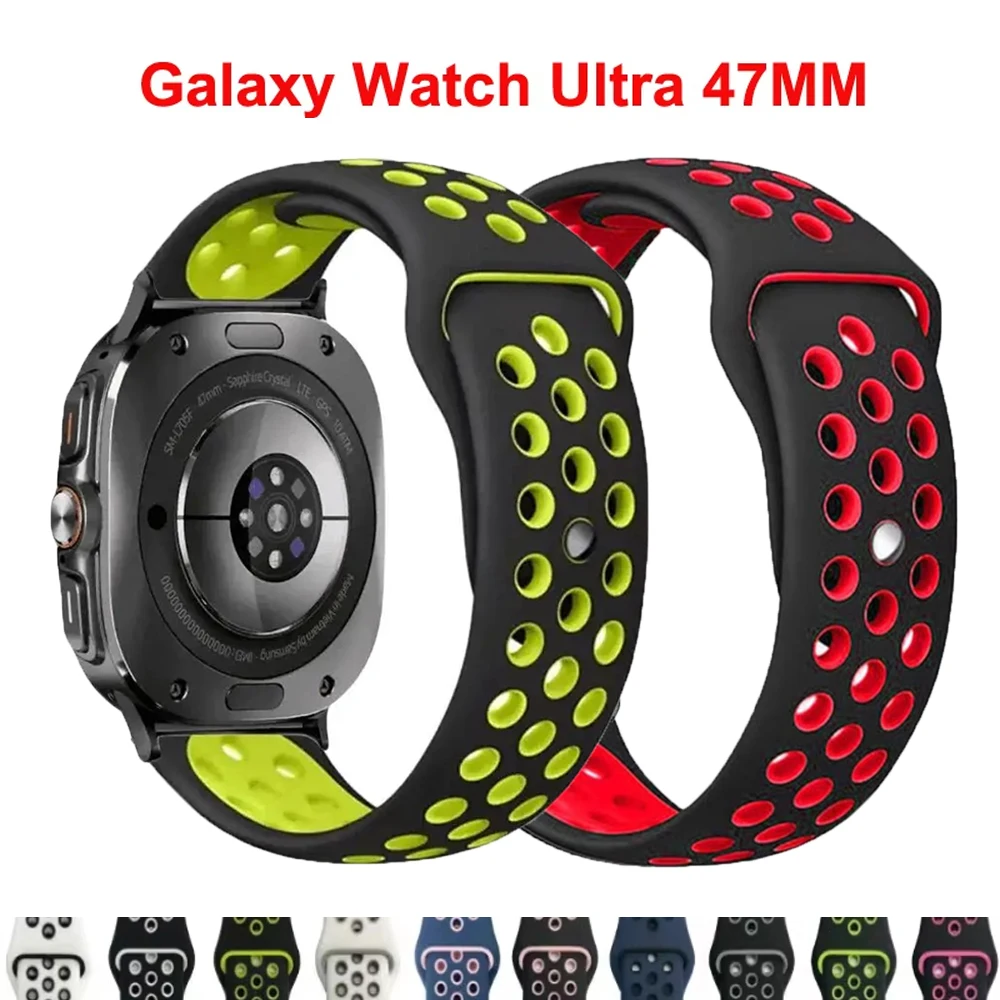 Фото Силиконовый браслет для Samsung Galaxy Watch Ultra, ремешок 47 мм для Galaxy Watch 8/Classic Correas 8, классический ремешок 46 мм, ремешок для часов №1
