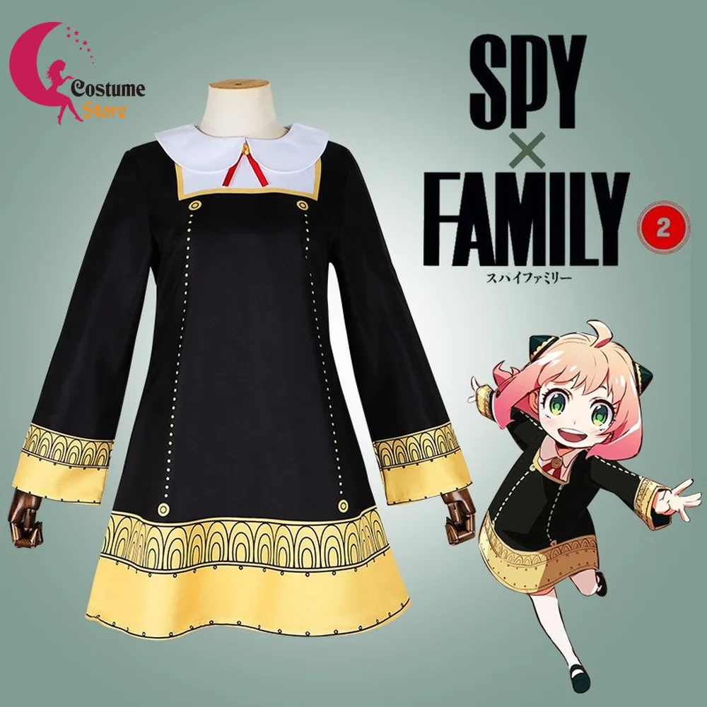 

Anime SPY FAMILY Anya Forger Cosplay Costume Black Dress Uniform Adult Kids Custom Made Halloween Carnival with Stockings