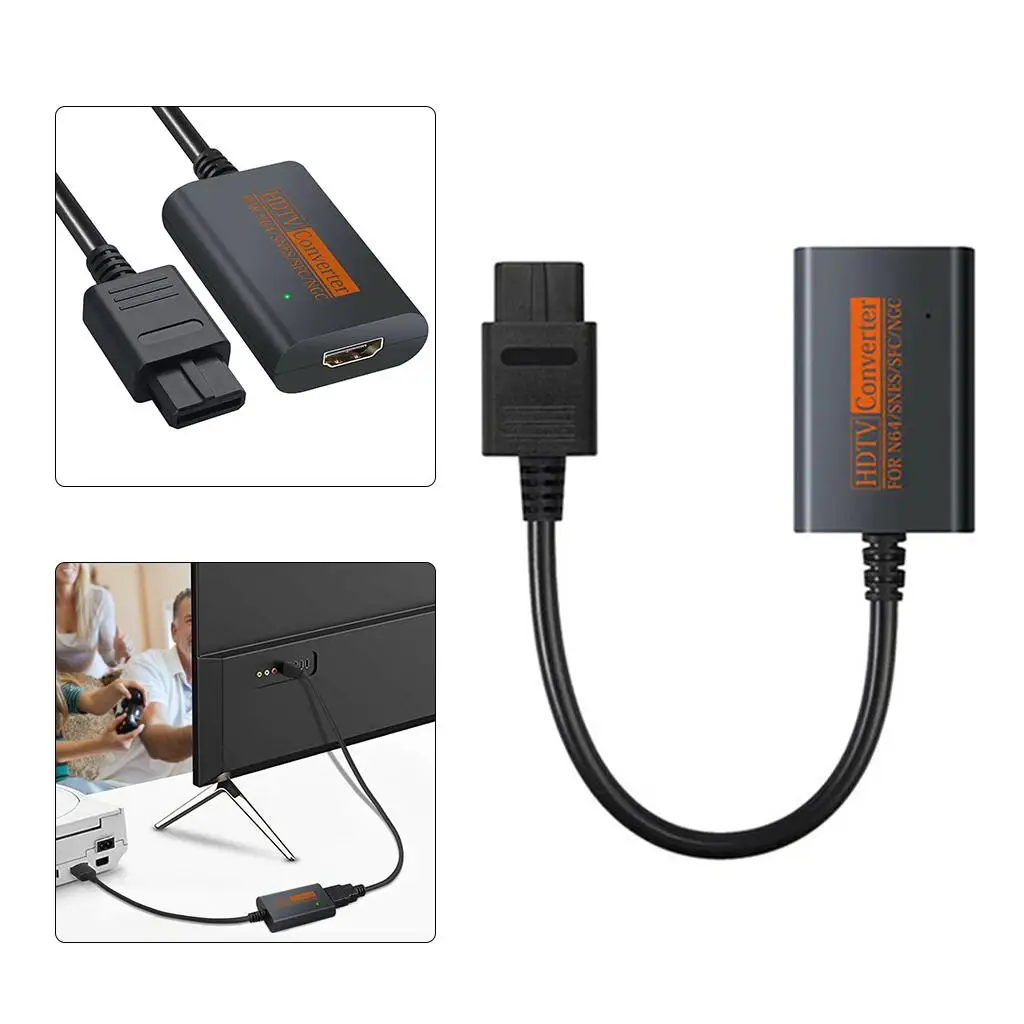 

Premium N64 to Converter Adapter TV Plug and Play 1080P Professional Portable HD Link Cable for Nintendo 64 Console Snes