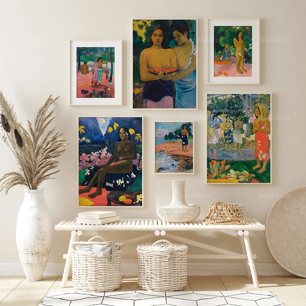 Paul Gauguin винтажная картина на холсте скандинавская абстрактная фигура пейзаж
