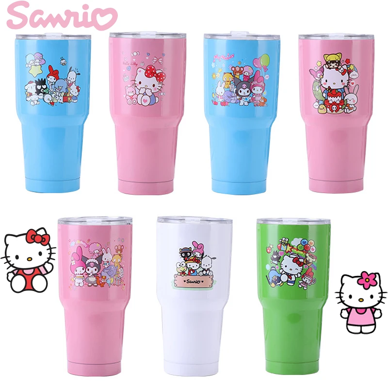 

Sanrio Hello Kitty My Melody Kuromi Keep Cold Cup Cartoon Car 304 Stainless Steel Vacuum Ice Bar Cup Coke Beer Cup InsulationCup