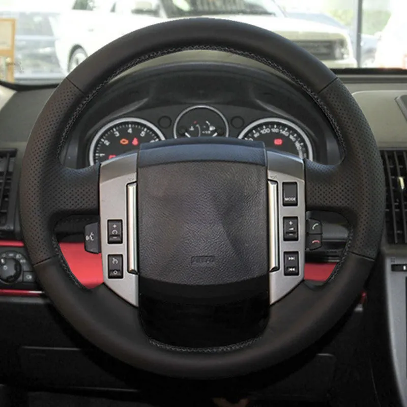 Для Land Rover Discovery 3 2004-2009 Old Range Sport 2005-2008 Черный перфорированный кожаный чехол на руль