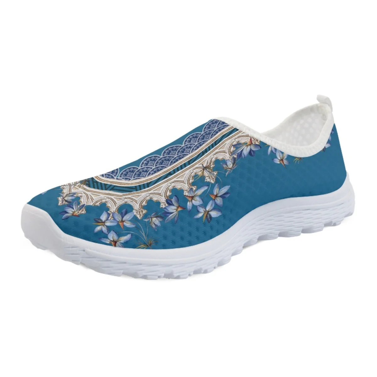 Nopersonality Floral Sneakers Women's Ethnic Style Designs Mesh Running Shoes Beautiful Breathable Shoes High Street Outdoor