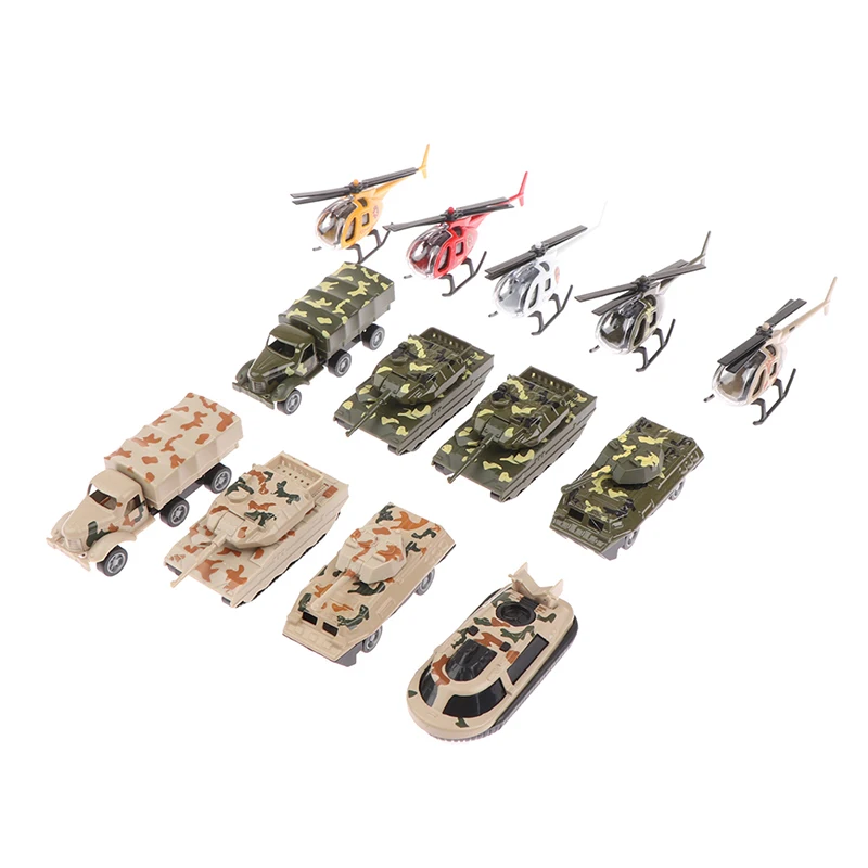 

Random Simulation Alloy Helicopter Tank Armored Car Model Children Gift Military Model Military Assembly Model Toys For Boys Kid