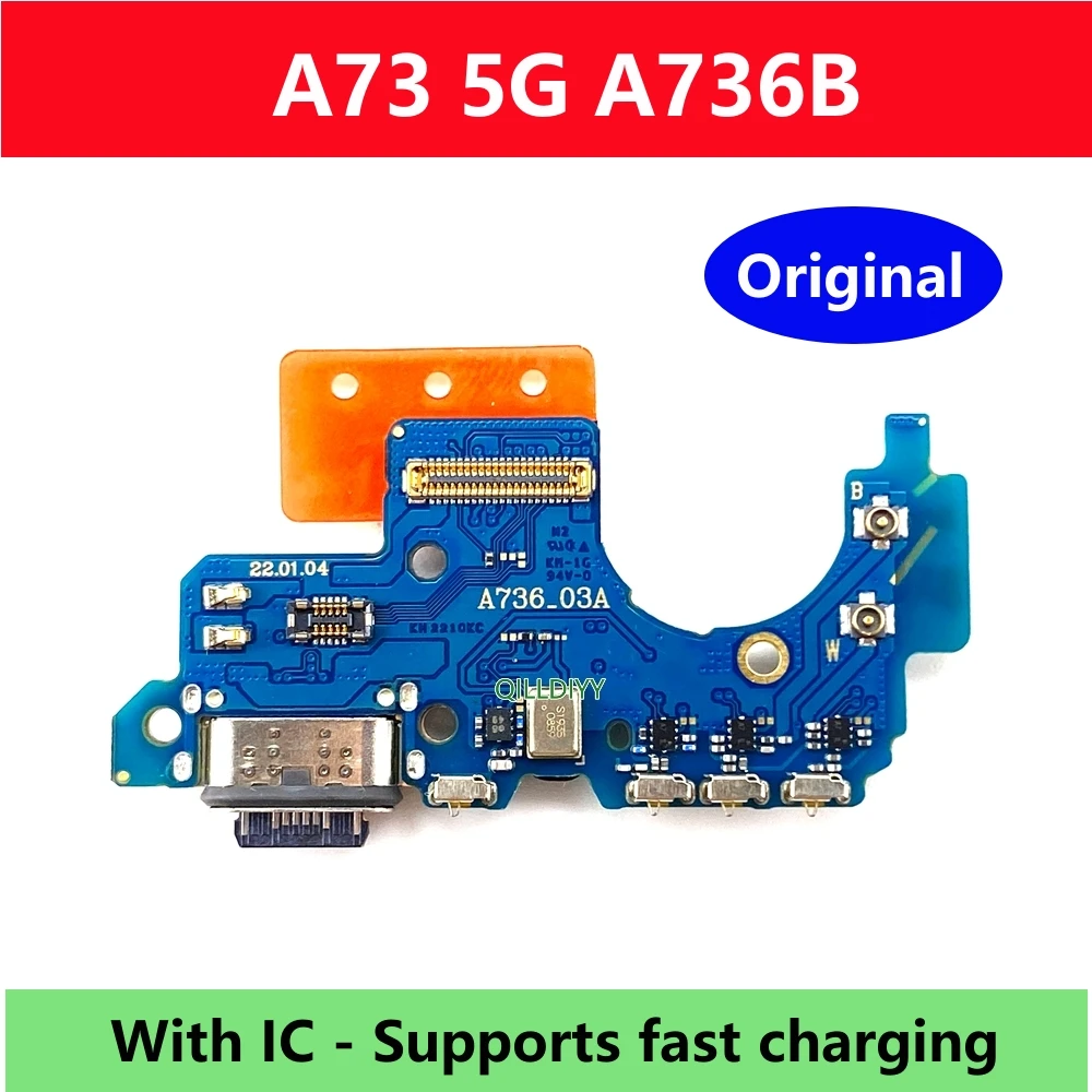 

Original USB Charger Module For Samsung Galaxy A73 5G A736B Charging Port Dock Connector Board Flex Cable Jack Plug Microphone