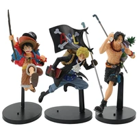 3 styles of anime one piece 18 21cm bag running sabo ace backpack luffy shape pvc hand office model