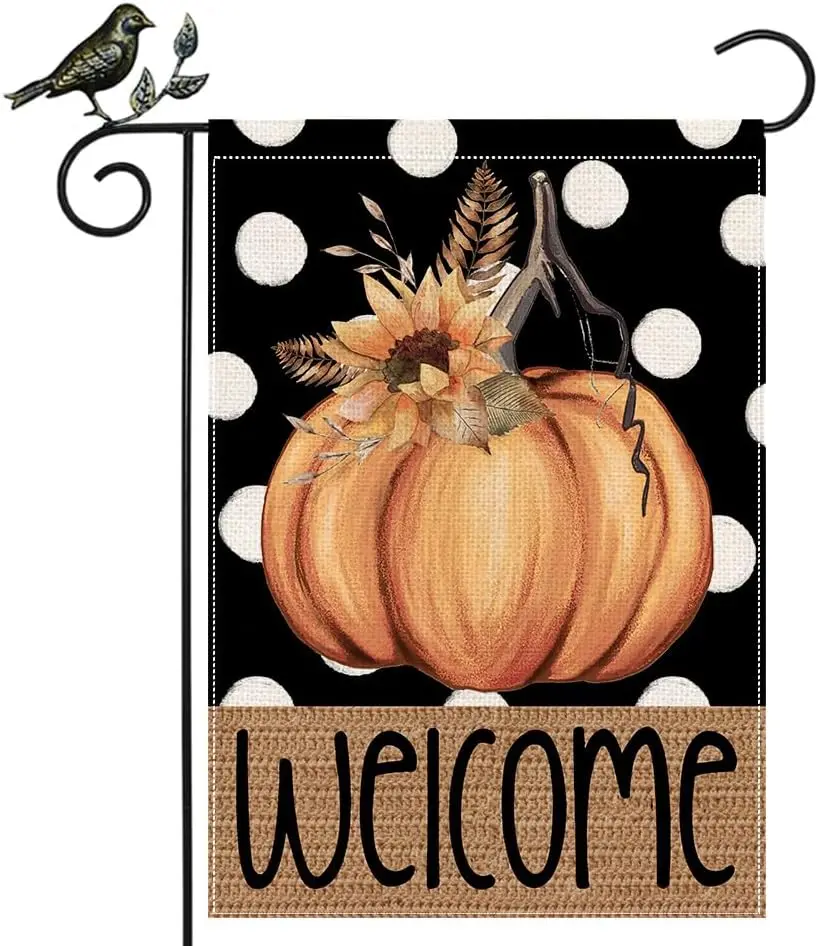 GEEORY Осенний приветственный садовый флаг 12 5 x 18 дюймов двухсторонний маленький