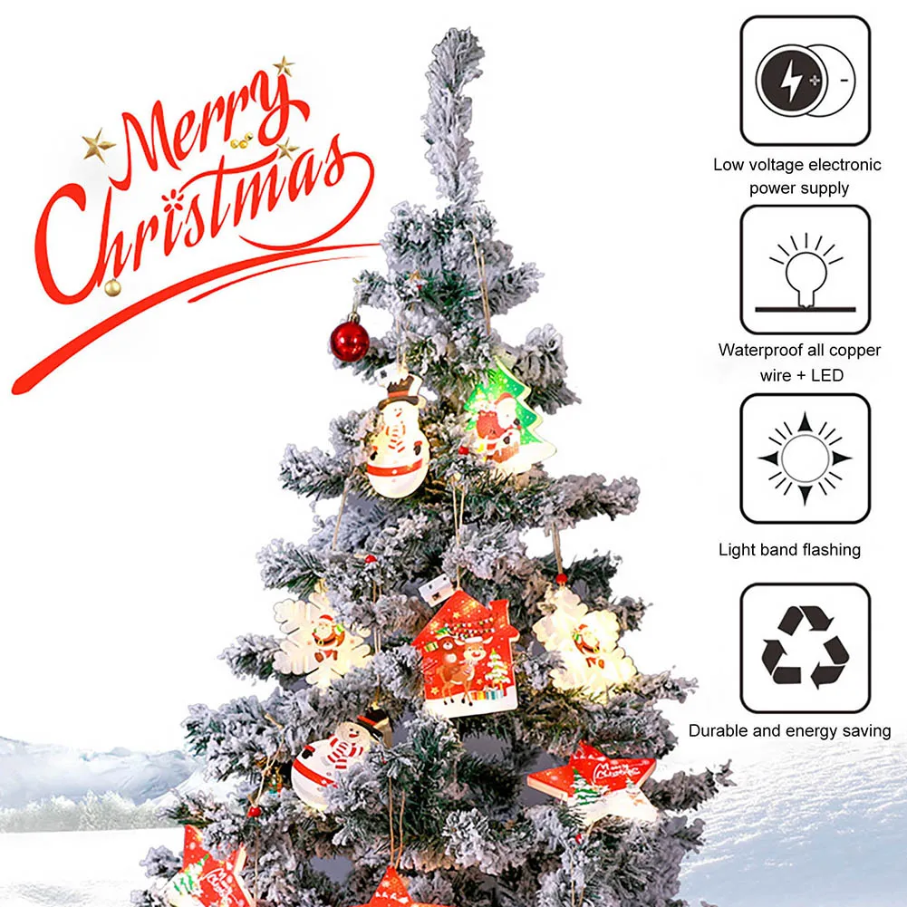 

3 Modes Christmas Lights Portable Party Lighting for Home Holiday Party Supplies Christmas Resin Pendant Decoration
