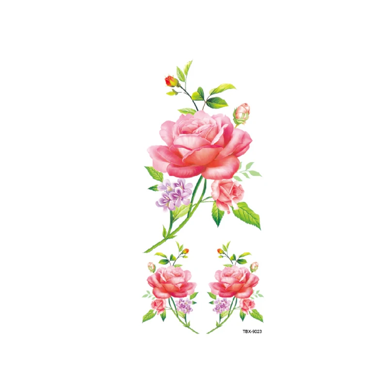 Временные татуировки-наклейки с цветами розы из аниме водостойкие татуировки на