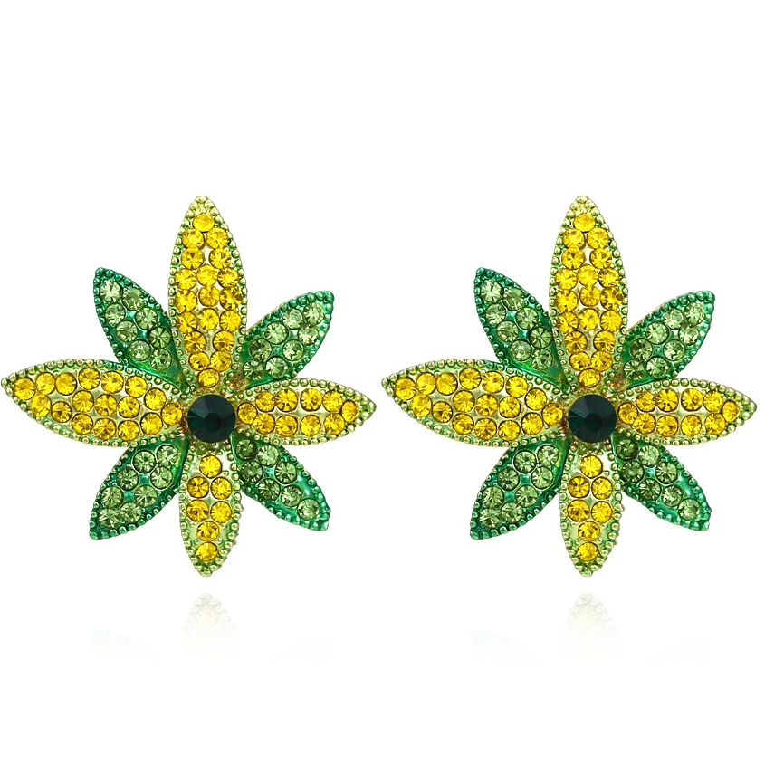 

Simple Fashion Colored Rhinestone Flower Stud Earrings