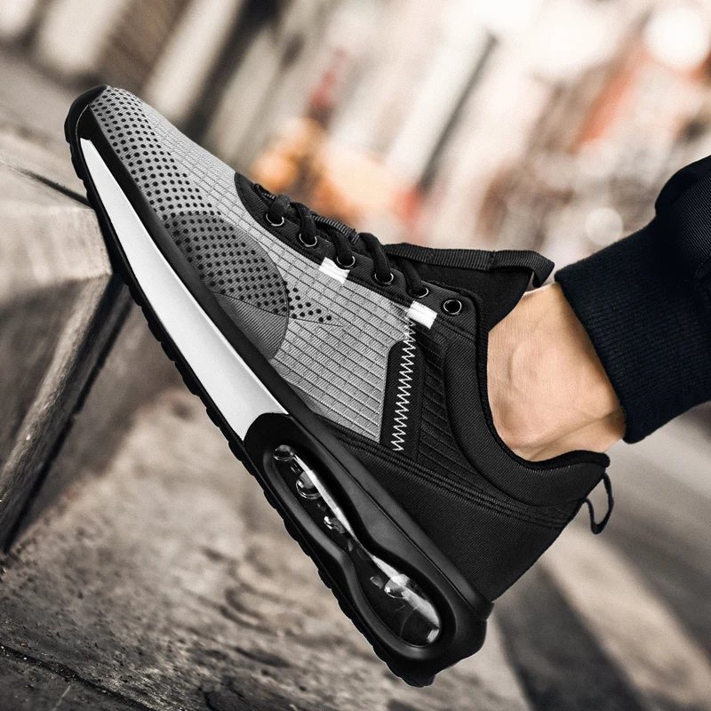 Spring Autumn Mens Air Cushion Running Shoes Professiona Sports Shoes Breathable Mesh Walking Shoes Male Sneakers Size 39-45