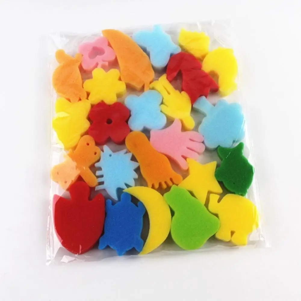 

DIY Craft Art 24Pcs Colorful Assorted Sponge Children Painting Education Toy
