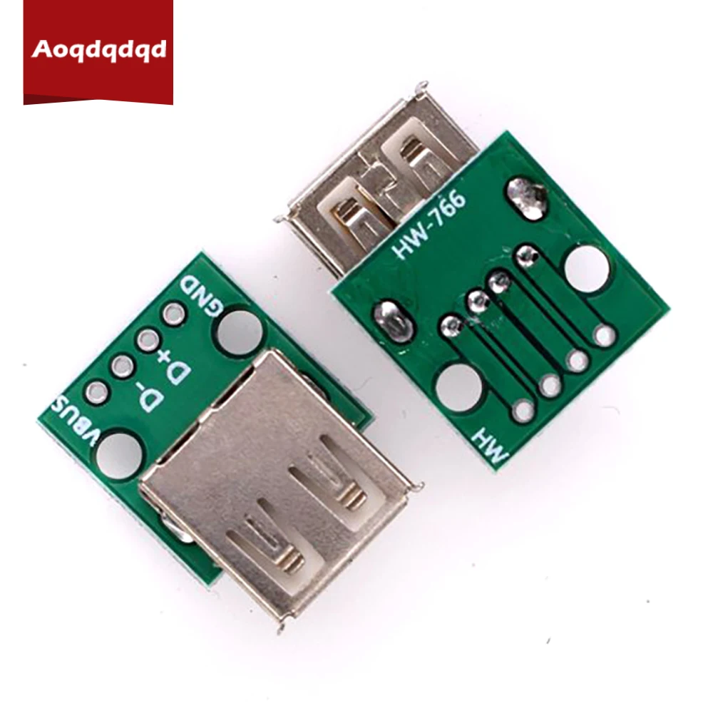 10 шт. адаптер USB 2 54 типа A мама для DIP 4p с прямой штекером мм |