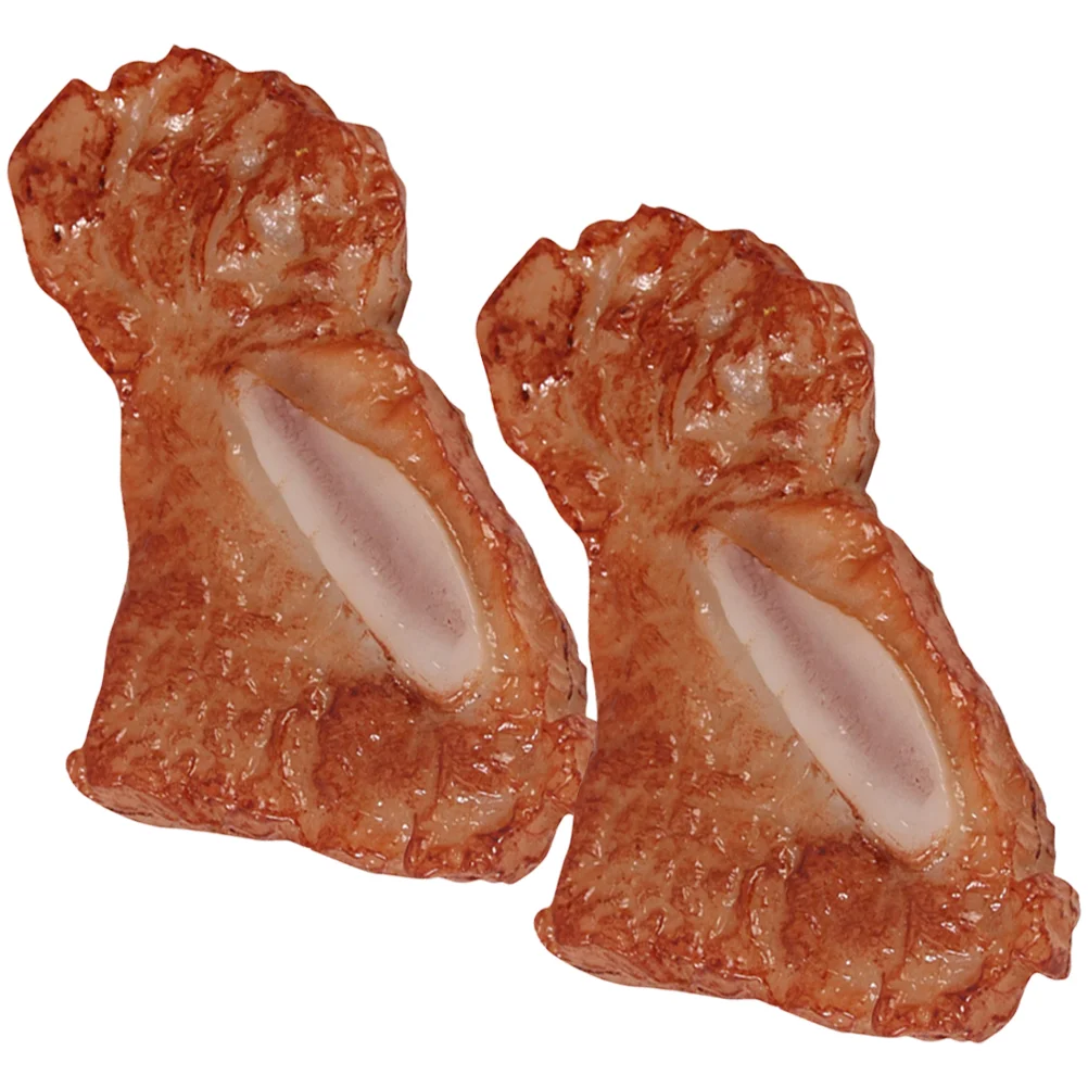 

Модель мяса 2 шт., реалистичные игрушки для еды, форма ребер, игрушка для кровати, готовая искусственная имитация на гриле