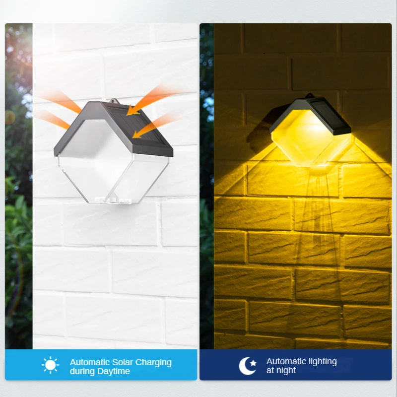 

Led Solar Wall Light for Walled Courtyard Porch Garden Decoration Outdoor Waterproof Christmas Decoration 2023 Warm White&RGB