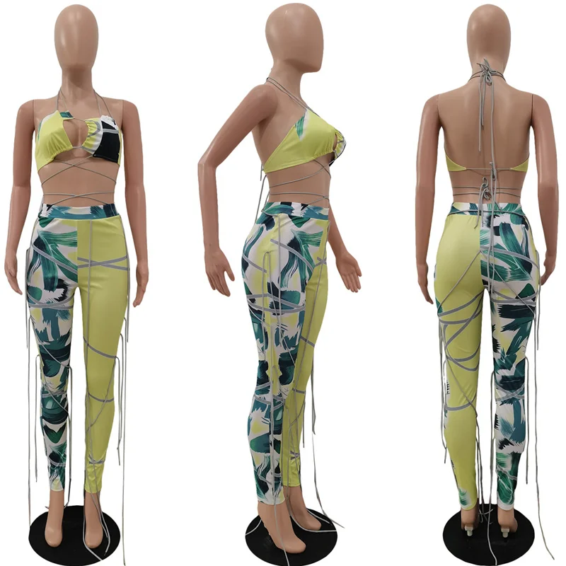 Летний комплект из двух предметов Женская Клубная одежда Вечерние вечерний