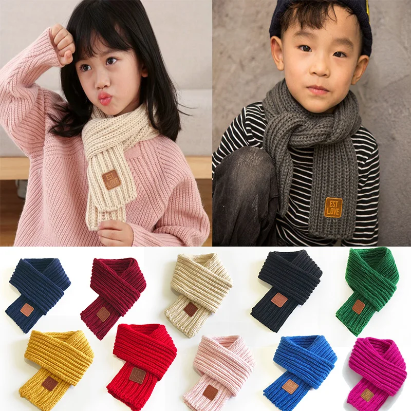 

Детский Теплый шерстяной шарф для мальчиков и девочек