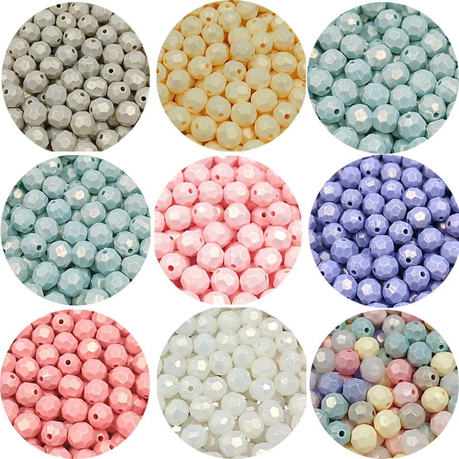 

Бусины россыпью с отверстиями, ювелирные изделия «сделай сам», акриловые перламутровые разноцветные материалы для бисероплетения, 40 шт.